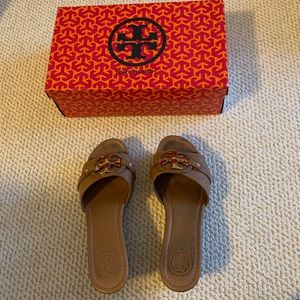 Tan Tory Burch wedges. Size 7